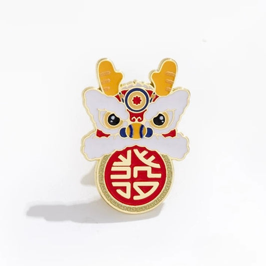 Lion Dance Enamel Pins