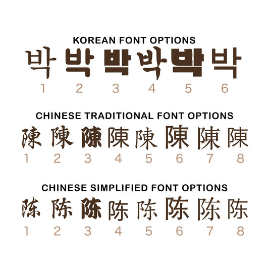 11" 3 Characters - Custom Korean / Chinese Character Cutouts