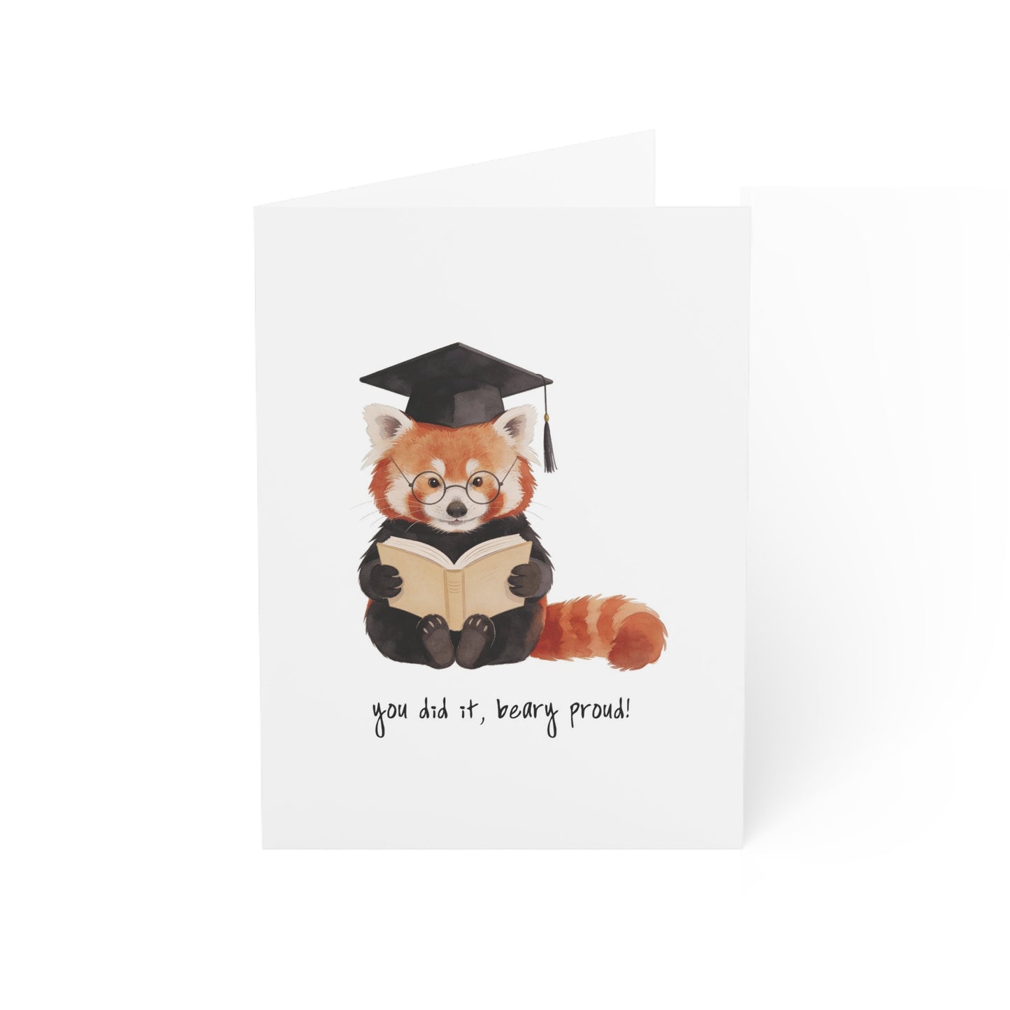 Red Panda Graduation Greeting Card - You Did It, Beary Proud!