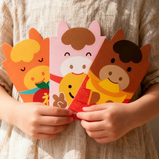 Set of 12 Year of the Horse 2026 Red Envelopes