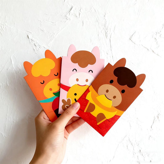 Set of 12 Year of the Horse 2026 Red Envelopes