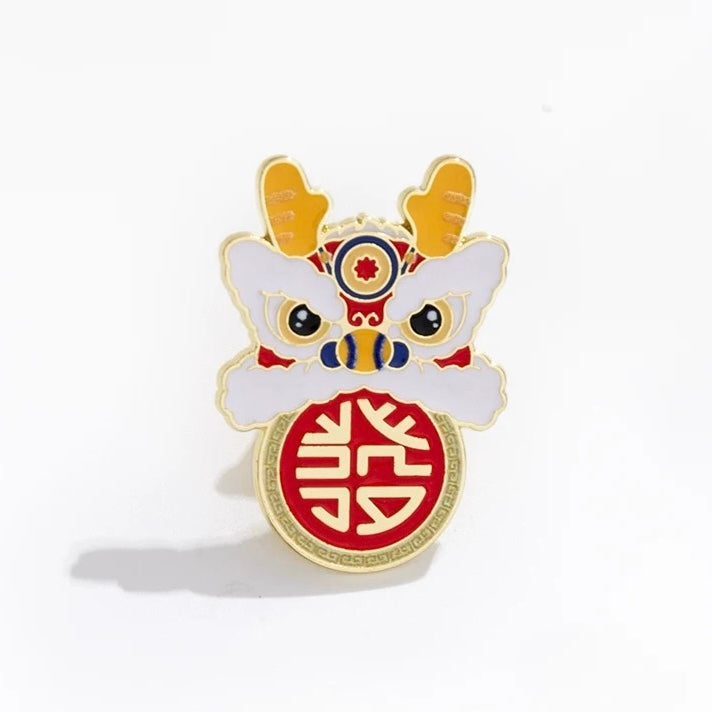 Lion Dance Enamel Pins