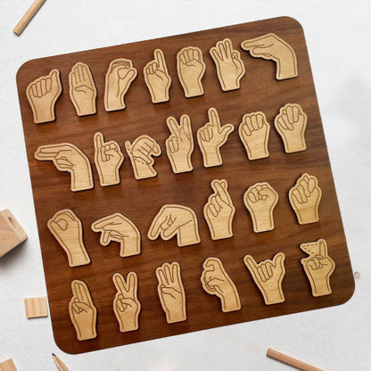 American Sign Language ASL Alphabet Puzzle Board