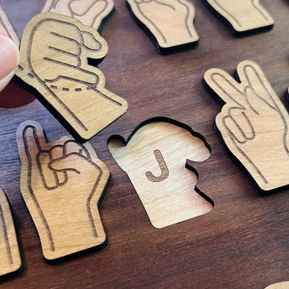American Sign Language ASL Alphabet Puzzle Board