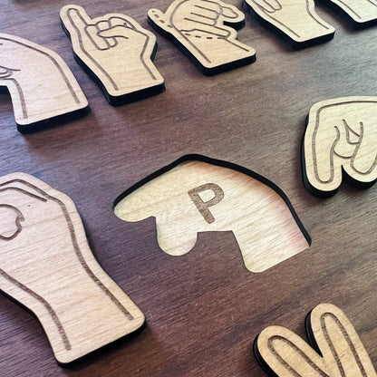 American Sign Language ASL Alphabet Puzzle Board