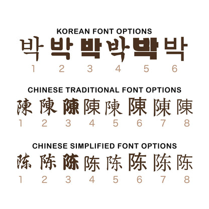 11" 3 Characters - Custom Korean / Chinese Character Cutouts