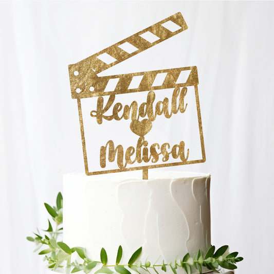 Personalized Hollywood Star Movie Clapper Board Cake Topper