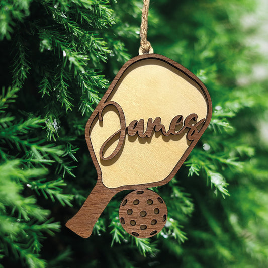 Personalized 3D Pickleball Ornament